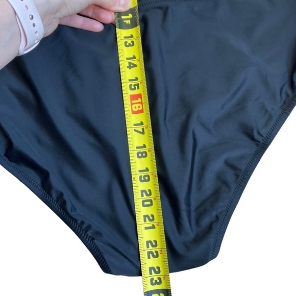 NWT J.Crew Draped Blouson One Piece Swimsuit Strapless Black Plus Size Sz 22 - Picture 14 of 16